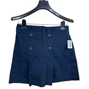 NWT Old Navy Dark Ink Blue Uniform Skort with Stretchy Waistband Buttons Size XL